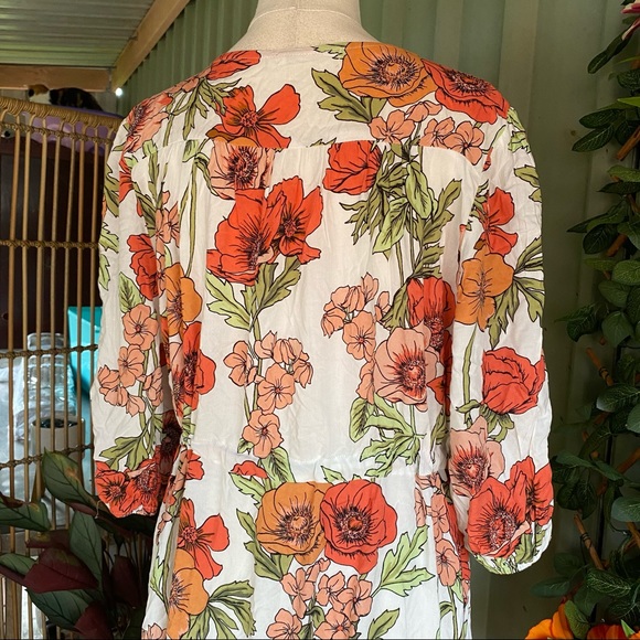 SOLD Label of Love Floral Mini V-neck Dress Size XL Tropical Summer Coastal - Picture 8 of 10